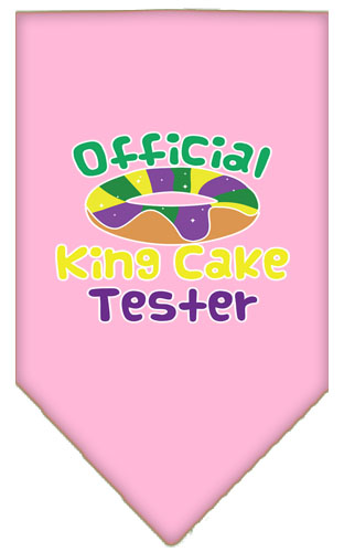King Cake Taster Screen Print Mardi Gras Bandana Light Pink Large